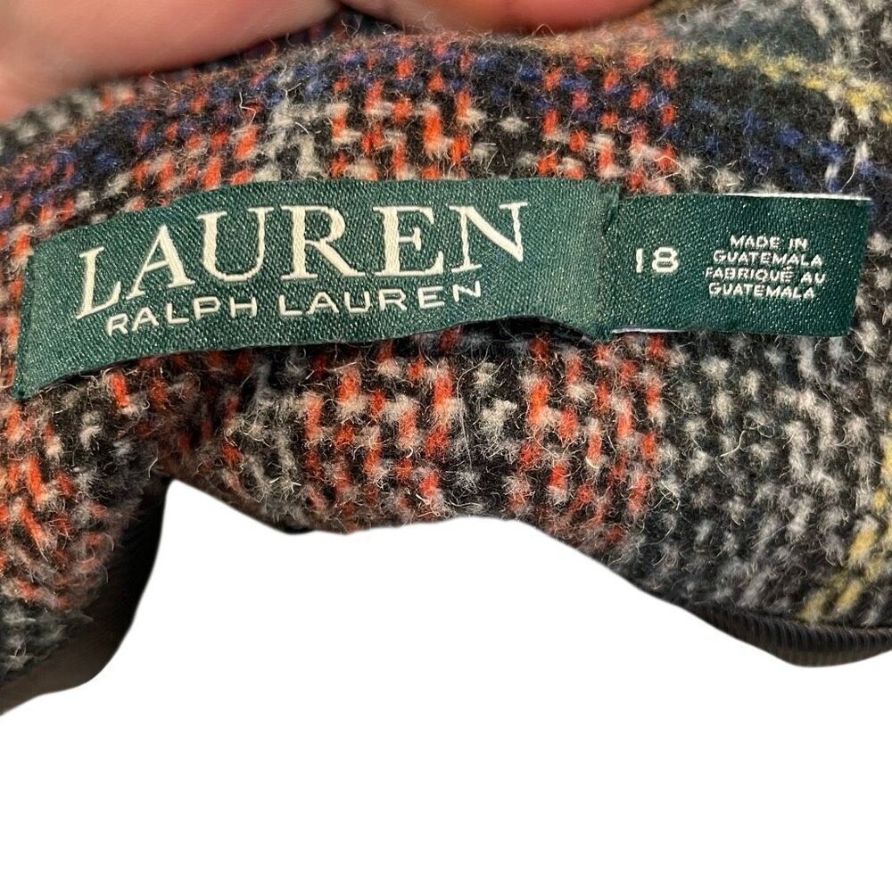 Lauren Ralph Lauren Womens Wool Blend Blanket Plaid Reefer Coat 18 Classic Heavy - Picture 3 of 10